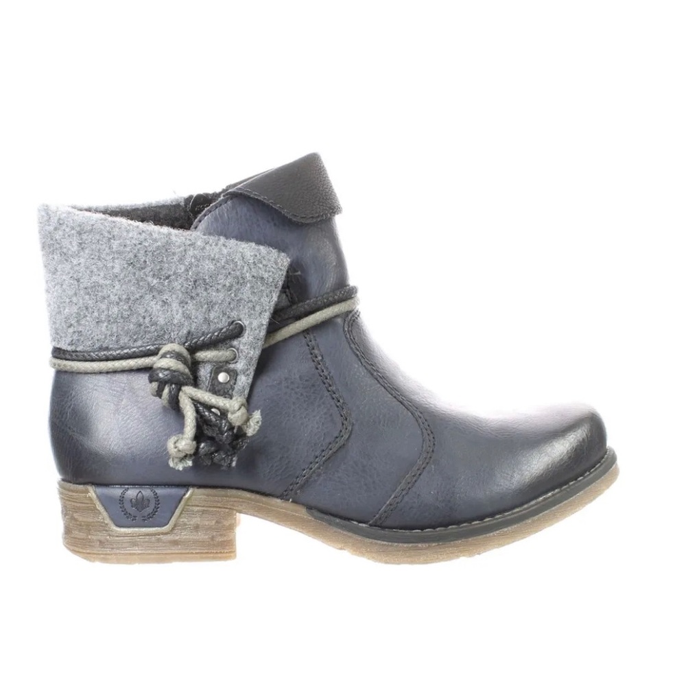 Rieker Tie Accent Boots Black Gray 39
